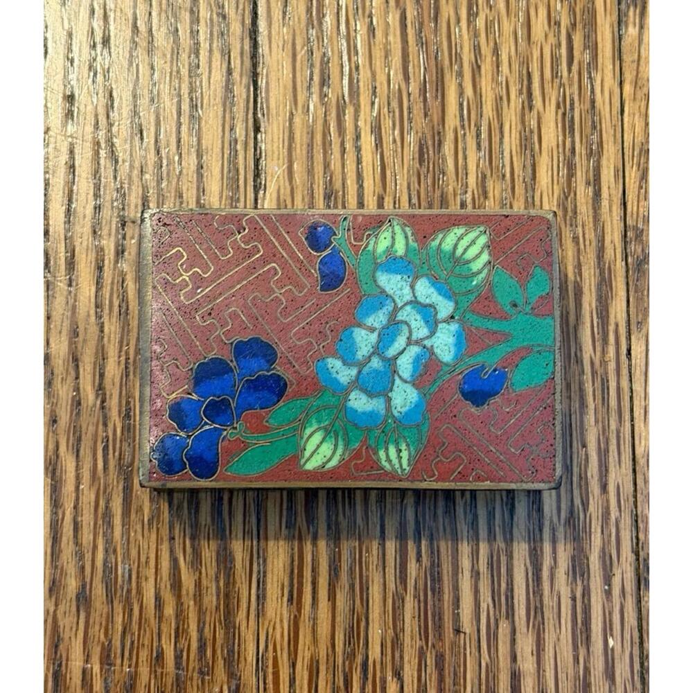 Antique Chinese Cloisonné Enamel Matchbook Holder - Picture 2 of 8